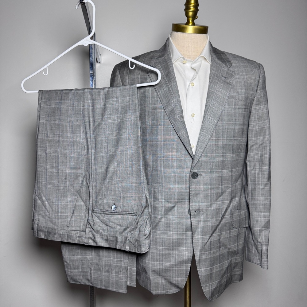 Paul Smith London Suit Mens 42R W34 Grey Glen Check Wool Two Button The Byard